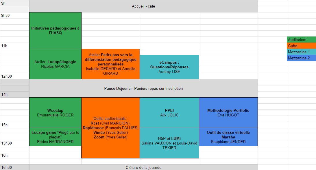 programme de la journée